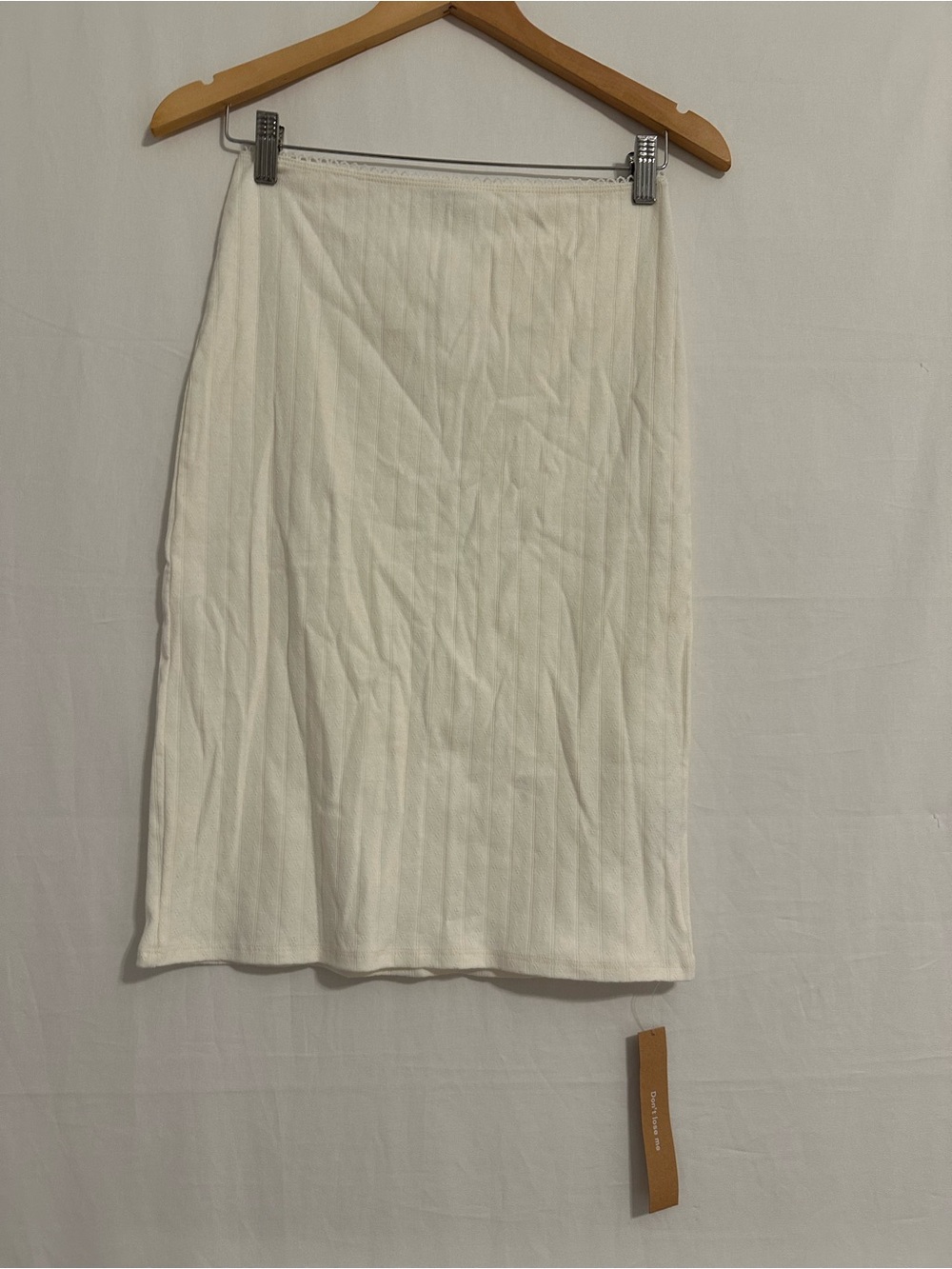 Reformation Cream Ribbed Midi Skirt